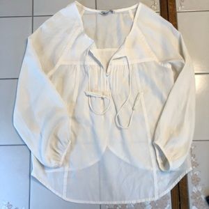 American Eagle Sheer White Blouse Size XS